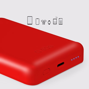 Powerbank SBS TEBB5000MAG1CR 5000 mAh yhteensopiva MagSafen kanssa - punainen