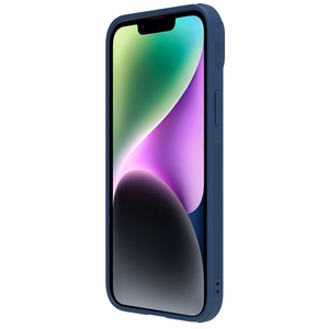Nillkin CamShield Nahka S Kotelo iPhone 14 Plus kotelo kameran suojuksella sininen