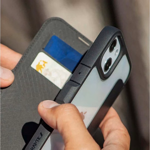 Raptic X-Doria Urban Folio suojakuori laitteelle iPhone 14 Plus, läppämallinen, musta