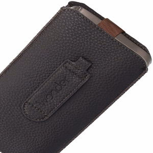 WONDER Deko Pouch Case (koko XXL) Samsung S25 Ultra/S24 Ultra/M35/M23/A16 5G/Xiaomi Redmi 14C:lle suklaa