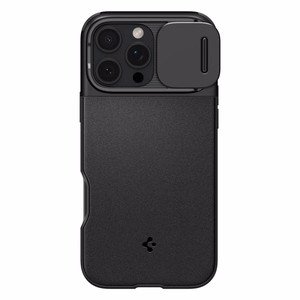 Spigen Optik Armor Mag Suojakuori MagSafe:lla iPhone 16 Pro Max:lle - musta