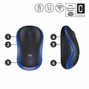 Langaton hiiri Logitech 2,4G 1000 dpi M185 sininen