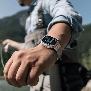Tech-Protect Milano Vanguard -ranneke Apple Watchille (44 / 45 / 46 / 49 mm) - Titanium