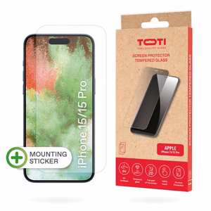 TEMPERED glass 2D screen protector full cover for iPhone 15/15 Pro Transparent