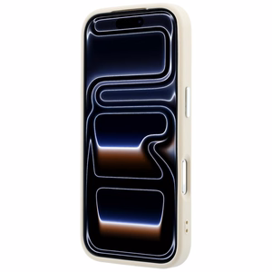 Guess Grained Triangle Logo MagSafe -suojakuori iPhone 18 Pro / 17 Pro – beige