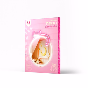 Neon MIRROR LED SLEEPING CAT valkoinen vaaleanpunainen FMNE03 Forever Light