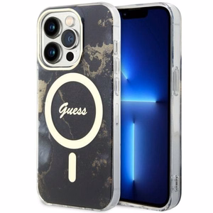 Guess GUHMP14XHTMRSK iPhone 14 Pro Max 6.7" black/black hardcase Golden Marble MagSafe
