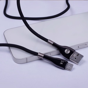 Forever Sleek cable USB - USB-C 1,0 m 3A black