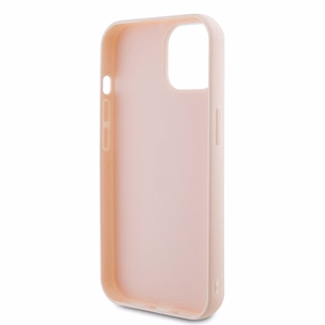 Karl Lagerfeld 3D Rubber Glitter Logo Suojakuori iPhone 15 Plus:lle - vaaleanpunainen