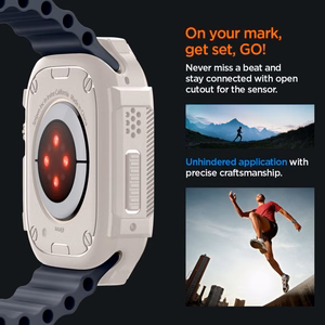 Spigen Rugged Armor kotelo Apple Watch Ultra 1 / 2 (49mm) - beige