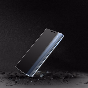 New Sleep Case Samsung Galaxy S25:lle läpällä ja jalustalla - sininen