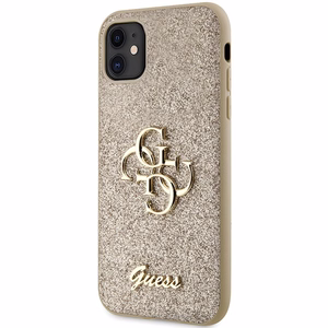 Guess GUHCN61HG4SGD Suojakuori iPhone 11 / Xr:lle - kultainen Glitter Script Big 4G