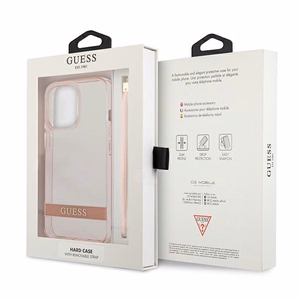 Guess Translucent Stap Case for iPhone 13 Pro Max - Pink
