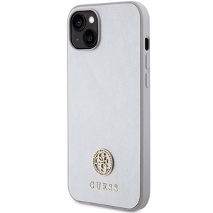 Guess GUHCP15MPS4DGPS iPhone 15 Plus 6.7 hopeinen/hopeinen kovakuori Strass Metal Logo
