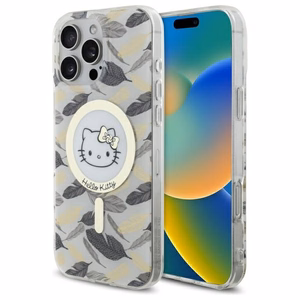 Hello Kitty IML Golden Leaves MagSafe Suojakuori iPhone 16 Pro Max:lle - valkoinen