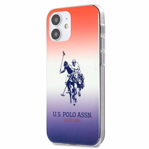 US Polo Assn. Gradient Pattern Collection suojakuori laitteelle iPhone 12 mini, punainen / sininen