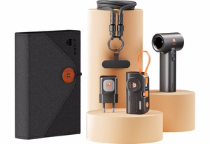 Havit STK011 EU -matkasarja (matkalaturi + varavirtalähde + USB-C-kaapeli + käsituuletin)