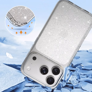 Crystal Glitter suojakuori iPhone 17 Pro hopea