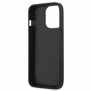 Guess Saffiano 4G Metal Logo suojakuori iPhone 13 Pro / 13 6.1":lle - musta