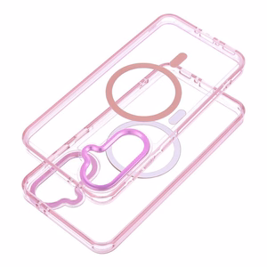 Case for Samsung A56 Frame Clear Hybrid Mag Cover compatible with MagSafe powder pink