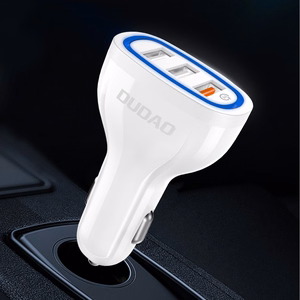 Car charger Dudao (R7S) (3xUSB) (2.4A;18W) white
