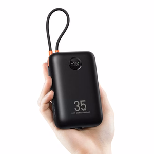 Varavirtalähde VEGER 30000 mAh sisäänrakennetulla Type C / Lightning -kaapelilla PD QC3.0 35W K3 (W3018) musta