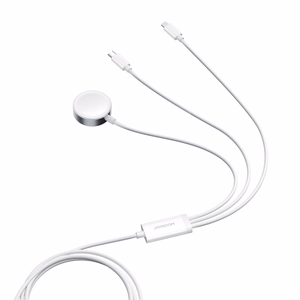 Joyroom S-IW008 3-in-1 cable magnetic charger USB-A - Lightning/USB-C 1.2m - white