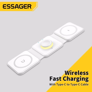 Wireless Charger Essager "Nuo 3in1" White 15W (iPhone / Apple Watch / Airpods / Night Lamp)