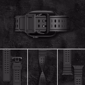Triple Protection Hihna Apple Watch 38 / 40 / 41 mm ranneke - musta