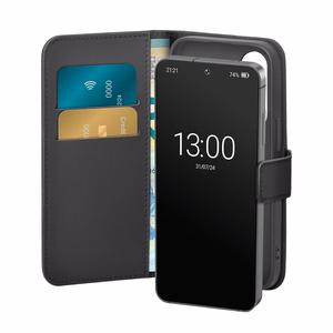 Puro Booklet suojakuori läpällä ja lompakolla Samsung Galaxy S25+ -puhelimelle - musta