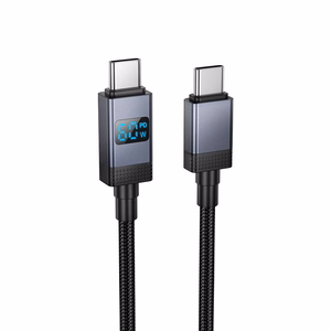Kaapeli USB C - USB C Hoco 3A 60W näytöllä 1 m X118 musta