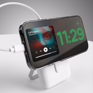 Puro 10000mAh MagSafe Wireless Power Bank alumiinisella jalustalla - Valkoinen
