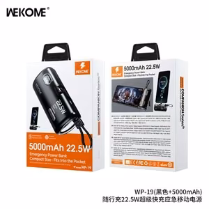 Varavirtalähde WK Design „WP-19 Companion“ musta 5000mAh (22.5W)