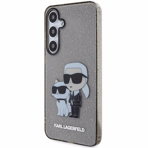Karl Lagerfeld Glitter Karl & Choupette kovakuori Samsung Galaxy S24+:lle - musta/musta