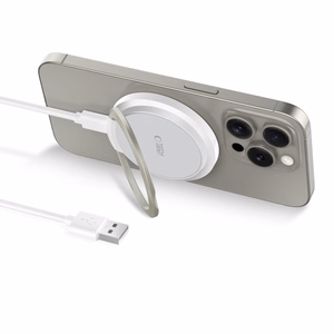 Tech-Protect QI15W-A33 Inductive Charger with MagSafe and Stand with USB-A / USB-C Cable - White