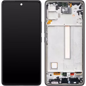 Alkuperäinen Samsung A536 Galaxy A53 5G -LCD-näyttö kosketuspaneelilla ja kehyksellä, Awesome Black (Service Pack)