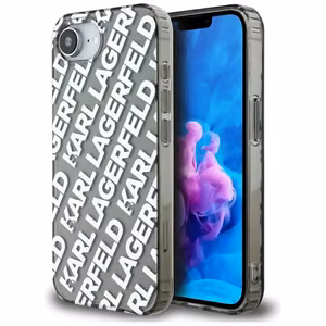 Karl Lagerfeld IML Repeat Logo Alkuperäinen Pussi iPhone 17e/16e:lle - Hopeinen