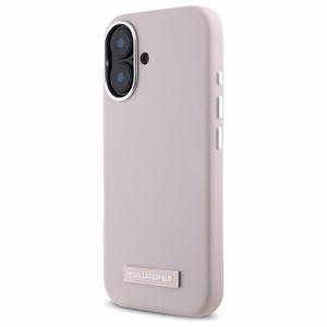 Karl Lagerfeld FW Metal Plate MagSafe iPhone 16 Suojakuori - Vaaleanpunainen