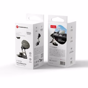 Magneettinen autopidike puhelimelle Forcell F-Grip IronSecure tuulilasiin / kojelautaan musta