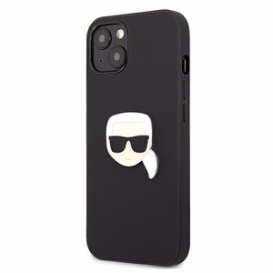 Karl Lagerfeld Nahka Ikonik Karl's Head Metal Case iPhone 13 mini - musta