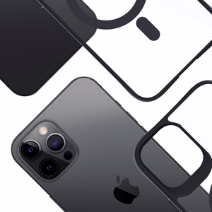 3mk Satin Armor MagCase MagSafe-suojakuori iPhone 12 Pro Max:lle - kirkas mustalla kehyksellä