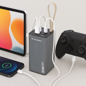 Powerbank Wozinsky K65+ 65W 30000mAh 2x USB-C, 1x USB-A 65W - harmaa