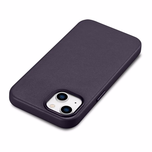 iCarer Kotelo Nahkakotelo Kotelo iPhone 14 Plus tumman violetti (MagSafe-yhteensopiva)