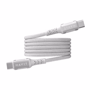 Havit CB6297 - magneettinen USB Type C - USB Type C -kaapeli, 1 m (valkoinen)