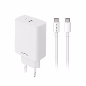 Maxlife MXTC-10-30C PD QC -laturi 1x USB-C 30W valkoinen + USB-C - USB-C -kaapeli 60W