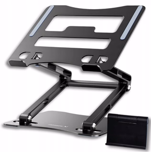 Wozinsky WRS-CPY75DSB Aluminum Laptop and Tablet Stand + Free Smartphone Stand - Black