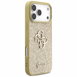 Guess Fixed Glitter Big 4G Suojakuori iPhone 17 Pro Maxille - kultainen