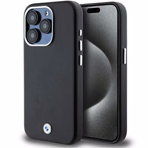 BMW Signature Wrapped Metal MagSafe Suojakuori iPhone 15 Pro:lle - musta