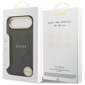 GUESS suojakuori iPhone 17 Air MagSafe-yhteensopiva GUHMP17MP4MSEGCK (PU 4G W/ Classic) musta