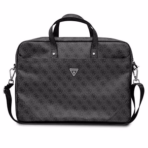 Guess Saffiano 4G Triangle Logo laukku 16 tuuman kannettavalle - musta